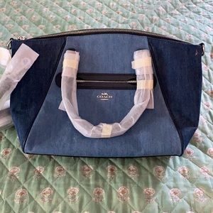 NWT COACH denim purse.